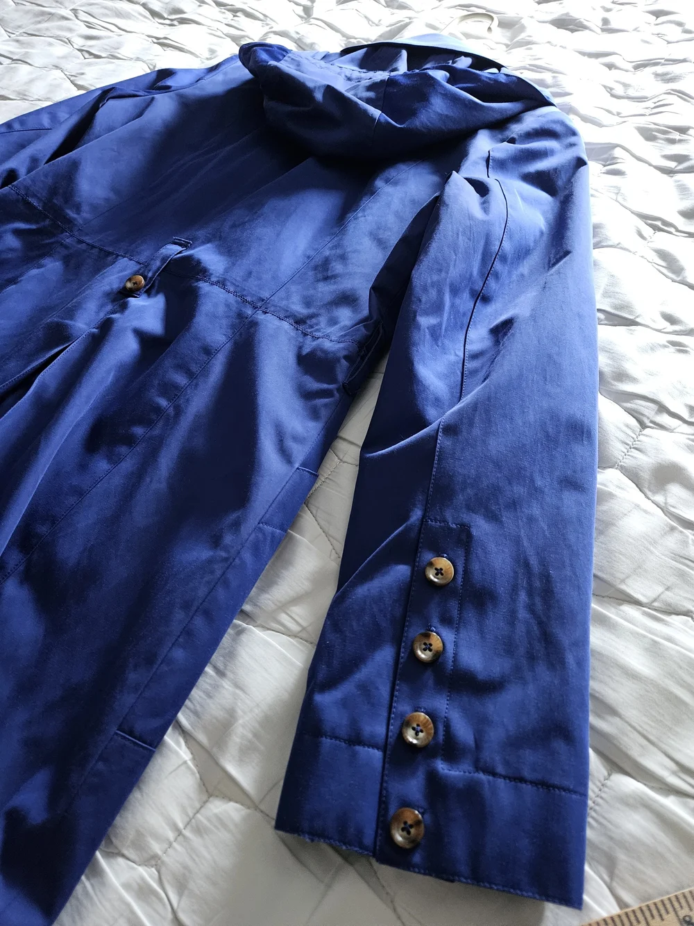 Michael Kors Royal Blue Hooded Trench Coat
